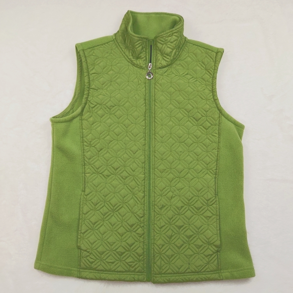 E Studio Green Fleece Lined Sweater Vest Size M
